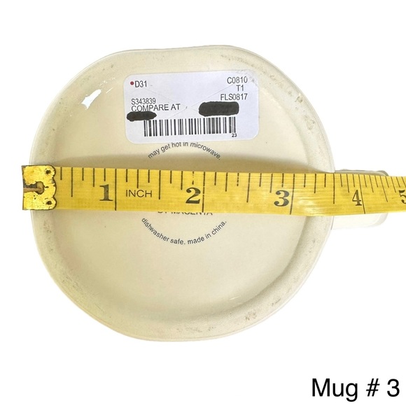 Rae Dunn TEA Mug White Teal Interior Black Large Letter Dimples NWT 2017 OG - Picture 12 of 13